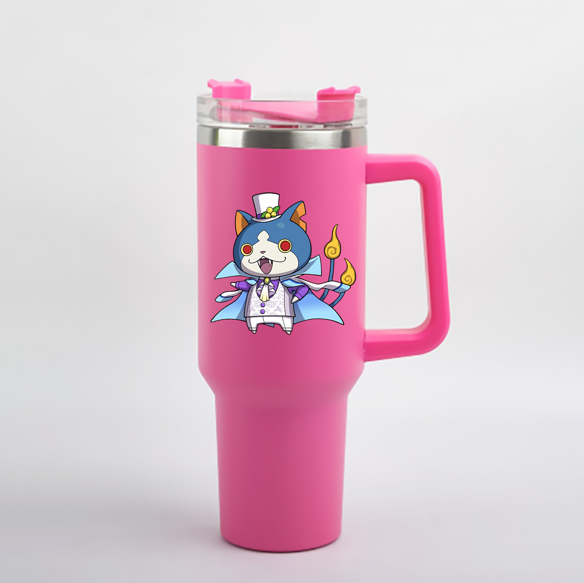 （画像用） 妖怪ウォッチ Yo-kai Watch 1200mL車用タンブラー - クリスタルステッカー（プラスチックストロー付き）